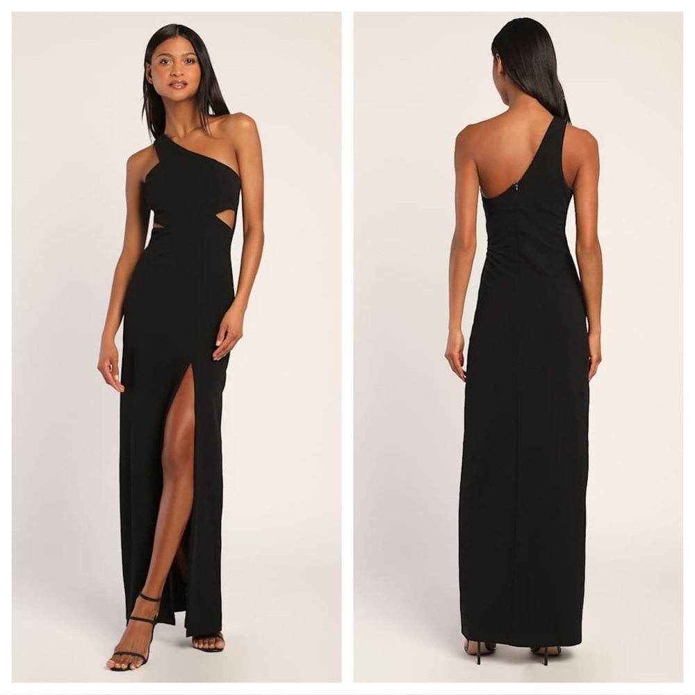 Lulus Show-Stopping Style Black One-Shoulder Cutout Maxi
Dress
